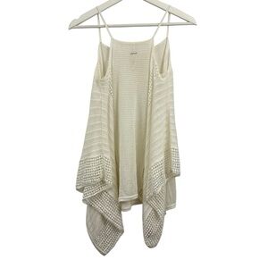 Free People Women’s Cream Oversized Dolman Sleeve Crochet Sweater Size M